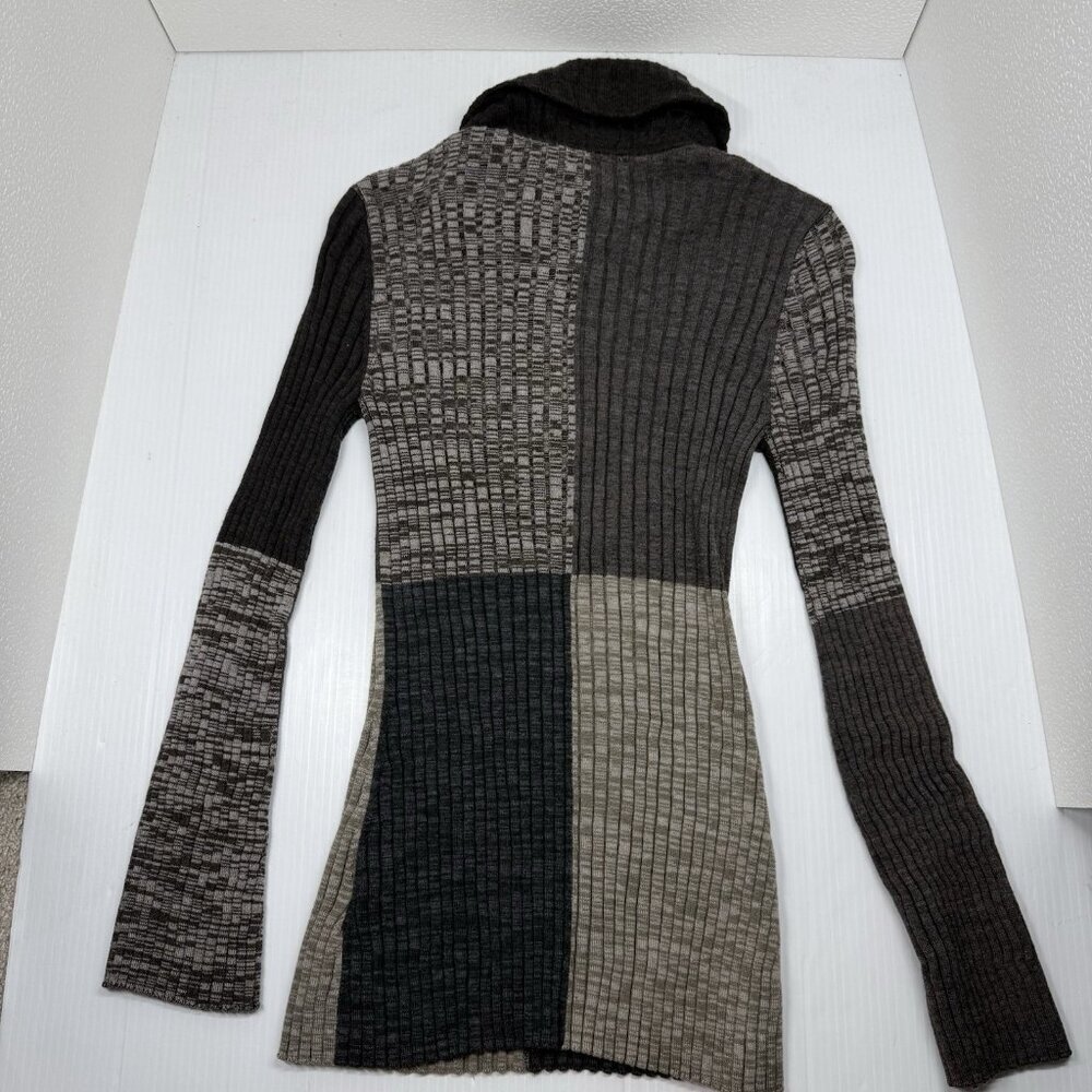 Sandro Paris Moria Sweater Size 3 US L Colorblock Rib Knit Zip Collar Pullover - Picture 10 of 10